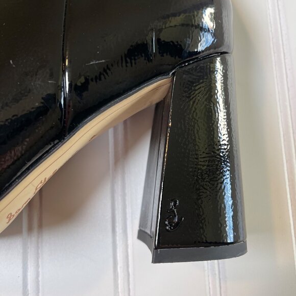 Sam Edelman Corinne Black Patent Square Toe Block Heel Ankle Boots Women 9.5 - Picture 14 of 15